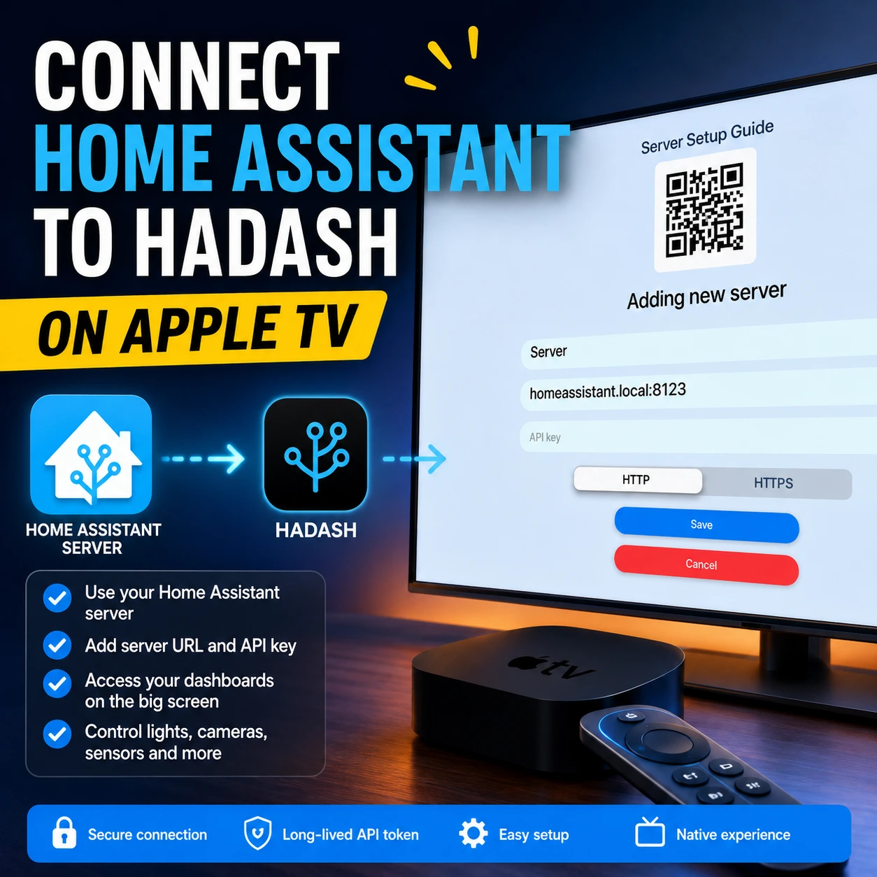 How to Connect a Home Assistant Server to HADash on Apple TV