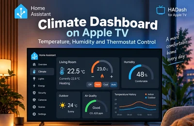 Home Assistant Climate Dashboard on Apple TV: Temperature, Humidity and Thermostat Control