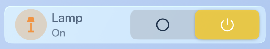 Compact lighting control in HADash 1.11, showing the Lamp entity, its current state and on/off controls.